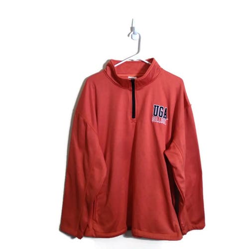 Rivalry Threads University Of Georgia Logo Red 1/4 Zip Fleece Pullover Sz XL