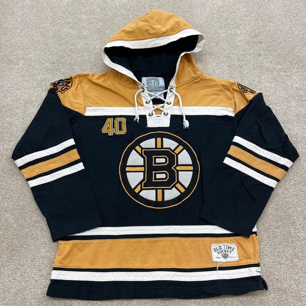 Boston Bruins Lacer Hoodie Sweatshirt NHL Hockey Embroidered Black Size L