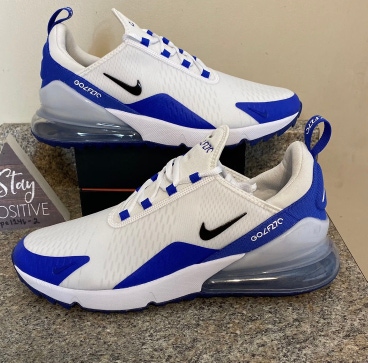 Nike Air Max 270 Golf Shoes White Racer Blue CK6483-106 Mens Size 12