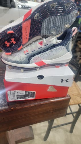 USA colors New Adult Men's Size 8.5 (Women's 9.5) Metal Under Armour Low Top Harper 6