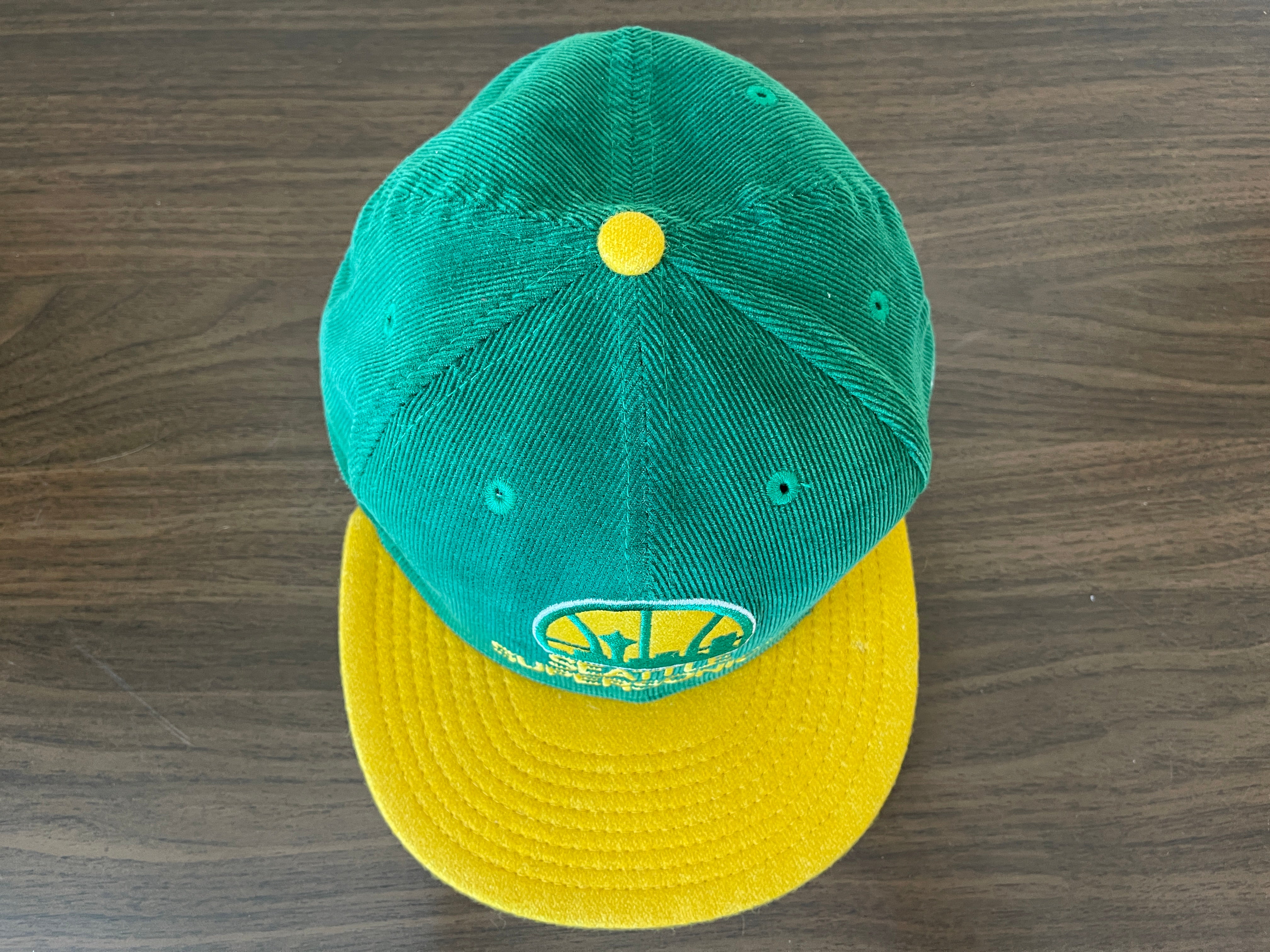 Seattle Supersonics NBA BASKETBALL NEW ERA FITS Green Corduroy Snapback Cap  Hat!