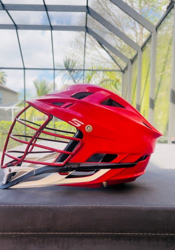 ( READ DESC ) Red Cascade S Lacrosse Helmet