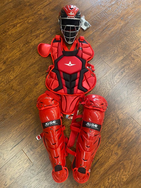 All Star System 7 Catcher's Set Youth 9-12 USA Red Black New