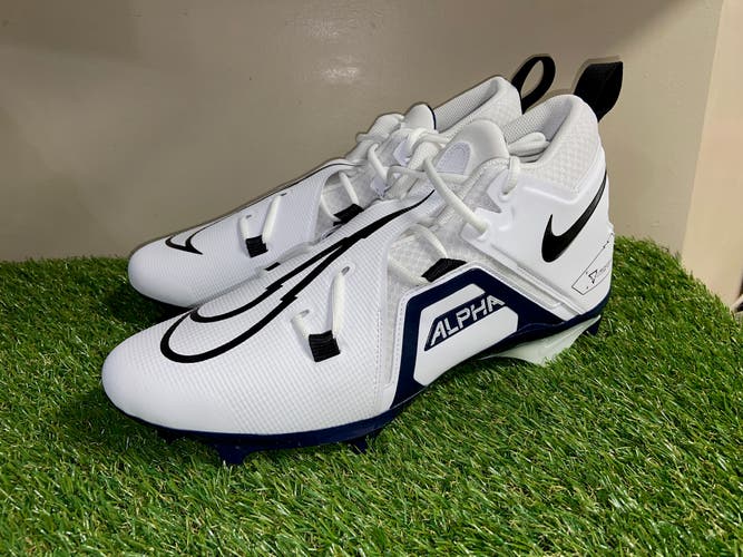 *SOLD* Nike Alpha Menace Pro 3 Football Cleat White Navy Black CT6649-108 Mens 14 NEW