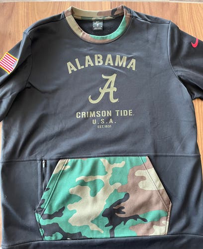 Alabama Crimson Tide Nike Military Appreciation Performance Pullover Sweatshirt - Black/Camo