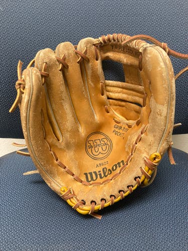 Re-laced/reconditioned Wilson A9822 Outfield glove-13’ LHT