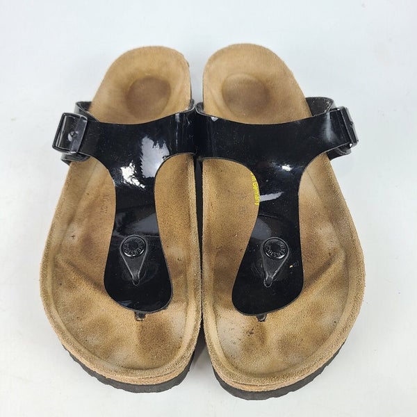 BIRKENSTOCK Patent Black Sandals Thong Women's Size: 41 / | SidelineSwap