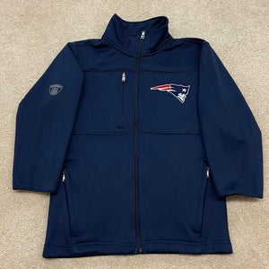 New England Patriots Jacket Youth Small Kids Blue Fleece Zip Up NFL Football
