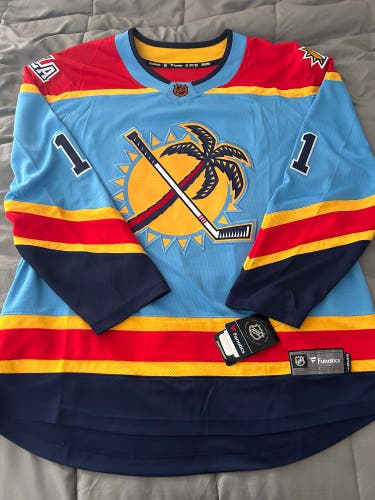 BRAND NEW RARE REVERSE RETRO Florida Panthers Blue Alternate 3rd Jersey (#11 Huberdeau) Size XXL