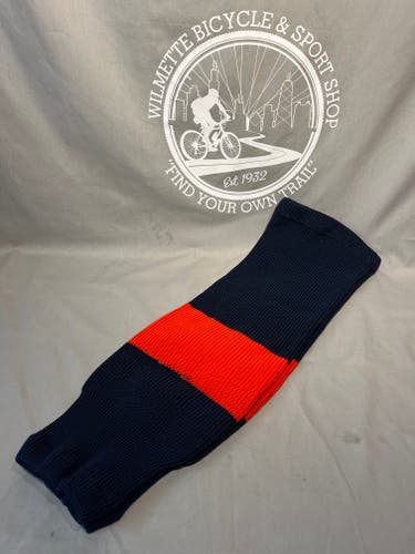 Navy/Orange Intermediate Hockey Socks