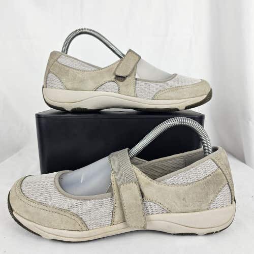 Dansko Hennie Women's Stone Gray Mary Jane Flats Shoes Size 38 / US 7.5-8