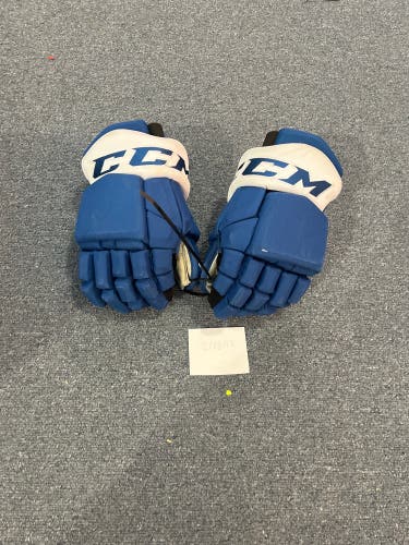 Game Used Blue CCM HGTKPP Pro Stock Gloves Colorado Avalanche Team Issued #73 14”