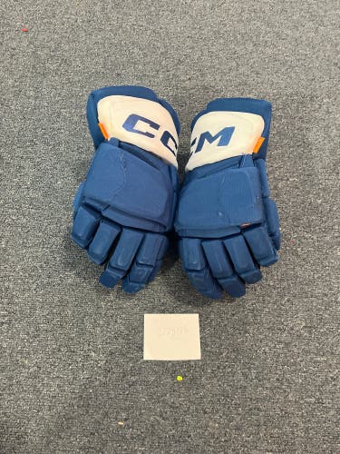 Game Used Blue CCM HGPJSPP Pro Stock Gloves Colorado Avalanche Team Issue #14 14”