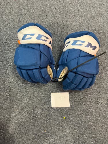 Game Used CCM Blue HGPJSPP PRO Stock Gloves Colorado Avalanche Team Issued #74 14”