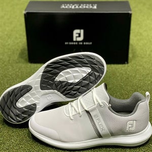 FootJoy FJ Flex Spikeless Golf Shoes 56120 White 8 Extra Wide 4E New #85936