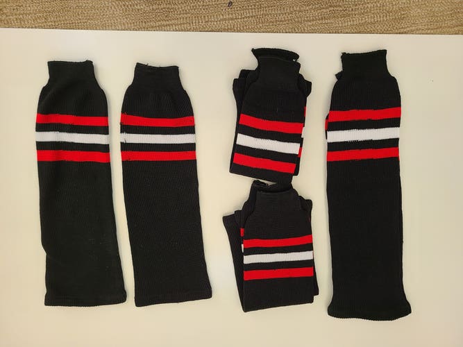 NEW Team Canada colors Black Hockey socks Senior Large, old style knit socks