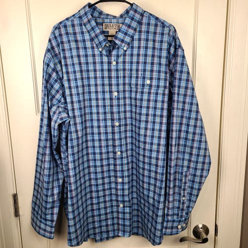 Duluth Trading Men's Relaxed Fit Plaid Long Sleeve Button Down Shirt Size: 2XL