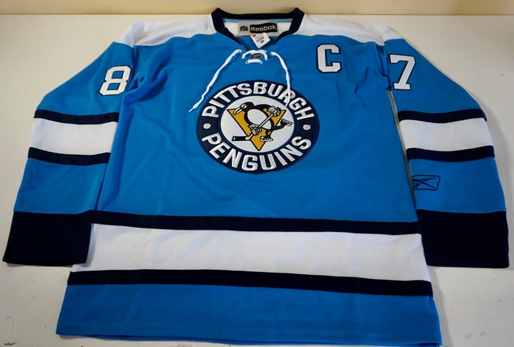 PENGUINS BLUE HOCKEY Replica Jersey Adult Men's Size 48 CROSBY #87 NEW!
