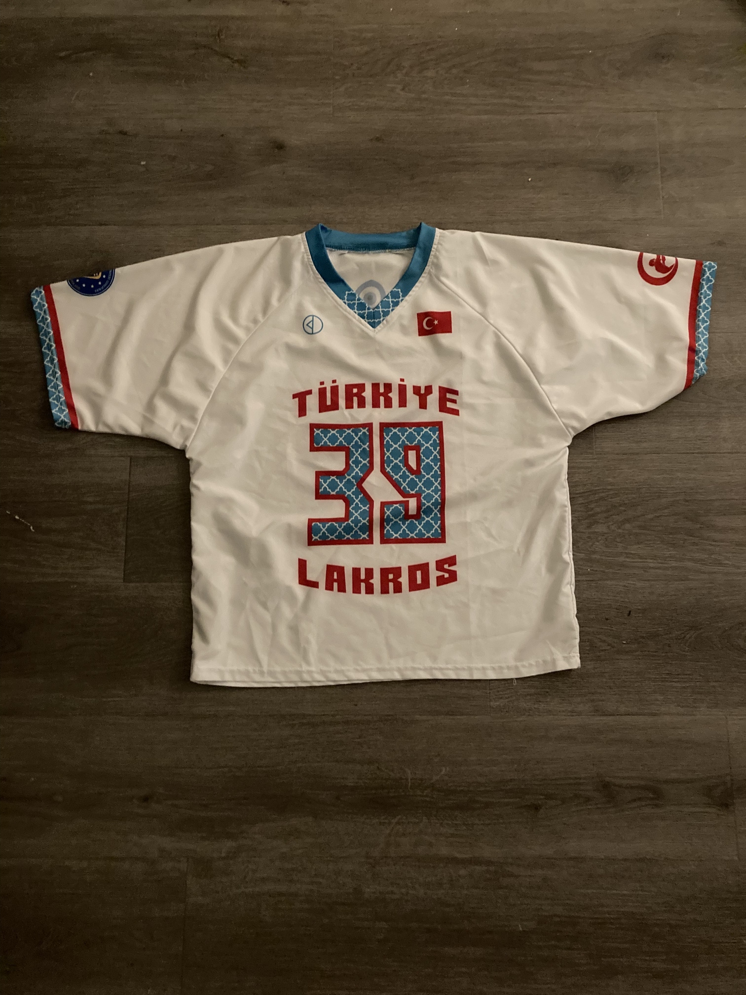 Turkey Lacrosse #39 White New Large/Extra Large Men's Jersey