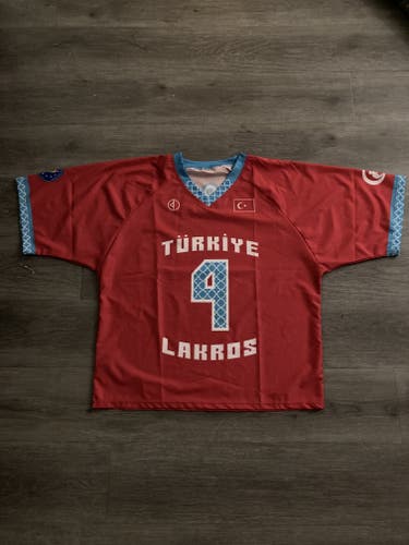 Turkey Lacrosse #4 Red New Large/Extra Large Men's Jersey