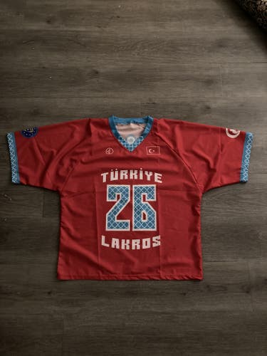 Turkey Lacrosse #26 Red New Large/Extra Large Men's Jersey