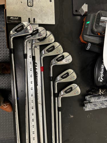 Used Left Hand Stiff Flex Graphite/Steel Shaft Rogue ST Pro Iron Set