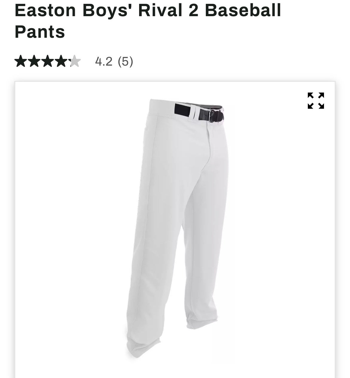 Easton Rival Youth Baseball Pants