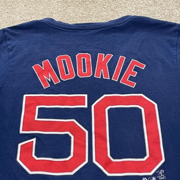 Mookie Betts Boston Red Sox Shirt Blue MLB Baseball Retro 50 Women's XXL