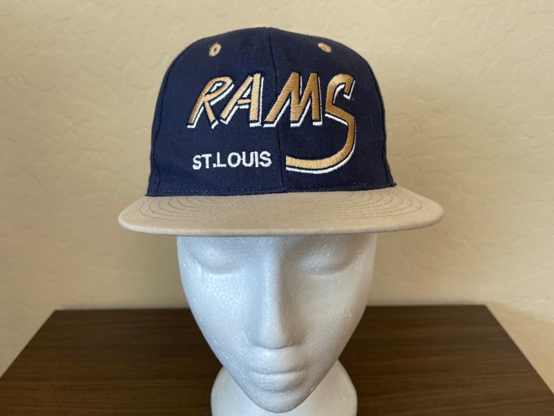 St Louis Rams Hat Cap Strap Back Adjustable White Blue Embroidered NFL