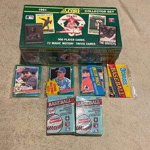 Lot of 1991 Unopened Baseball Boxes and Packs
