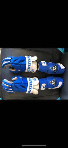 Warrior youth lacrosse gloves and elbow pads