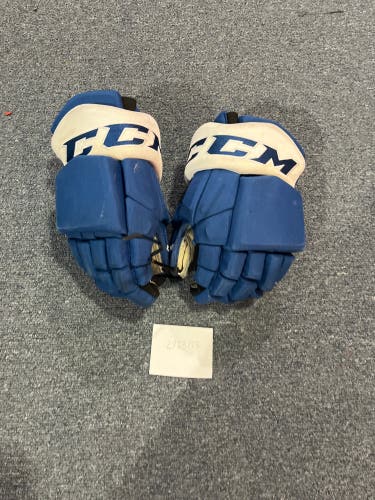 Game Used Blue CCM HGTKPP Pro Stock Gloves Colorado Avalanche Team Issued #68 14”