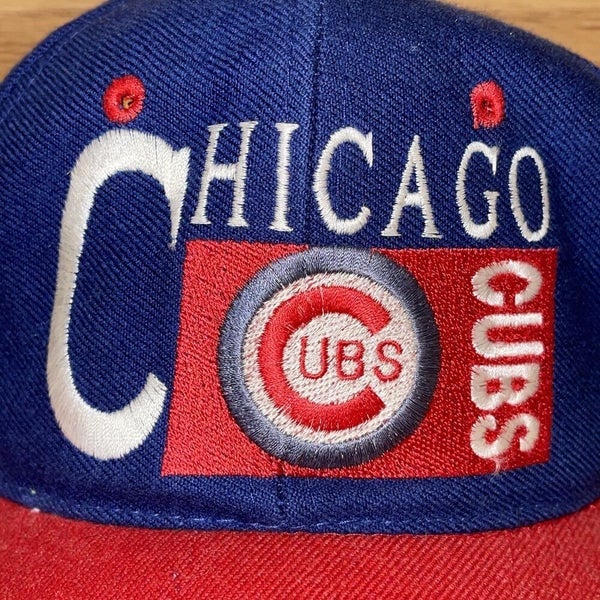 Vintage Chicago Cubs Drew Pearson Chalk Line Snapback Hat Big Logo Cap MLB  90s