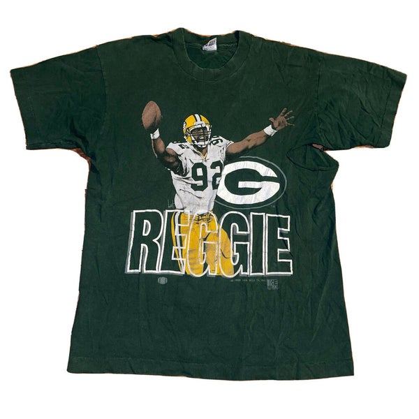 Vintage 1993 Green Bay Packers Reggie White Single Stitch Graphic T-Shirt  Size L