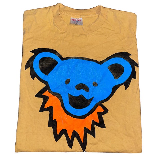 Grateful Dead Men's Big Bear Tie Dye T-Shirt Blue