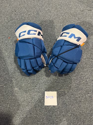 Game Used Blue CCM HGPJSPP Pro Stock Gloves Colorado Avalanche Team Issued #82 14”