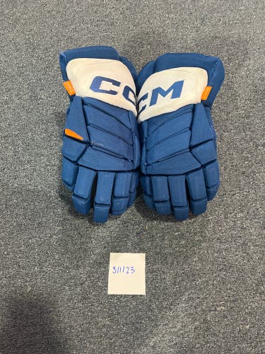 Game Used Blue CCM HGPJSPP PRO Stock Gloves Colorado Avalanche Team Issued #59 14”