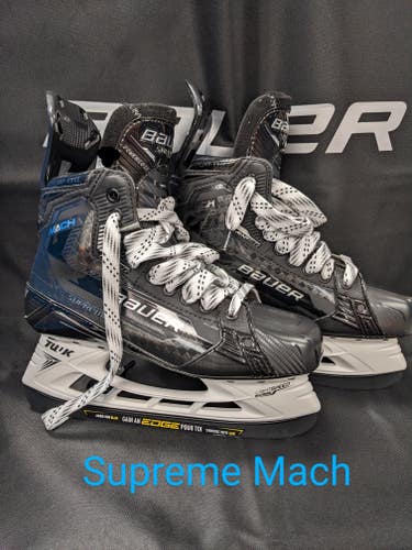 Senior New Bauer Supreme Mach Hockey Skates Size 9.0 Fit 2 NO STEEL