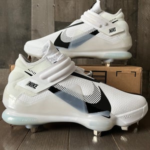 Nike Force Zoom Trout 7 Baseball Cleats White Black DC9904-103 Men's Size 10.5
