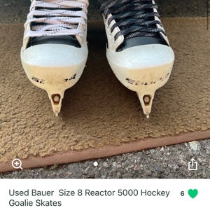 Used Bauer Size 8 Reactor 5000 Hockey Goalie Skates