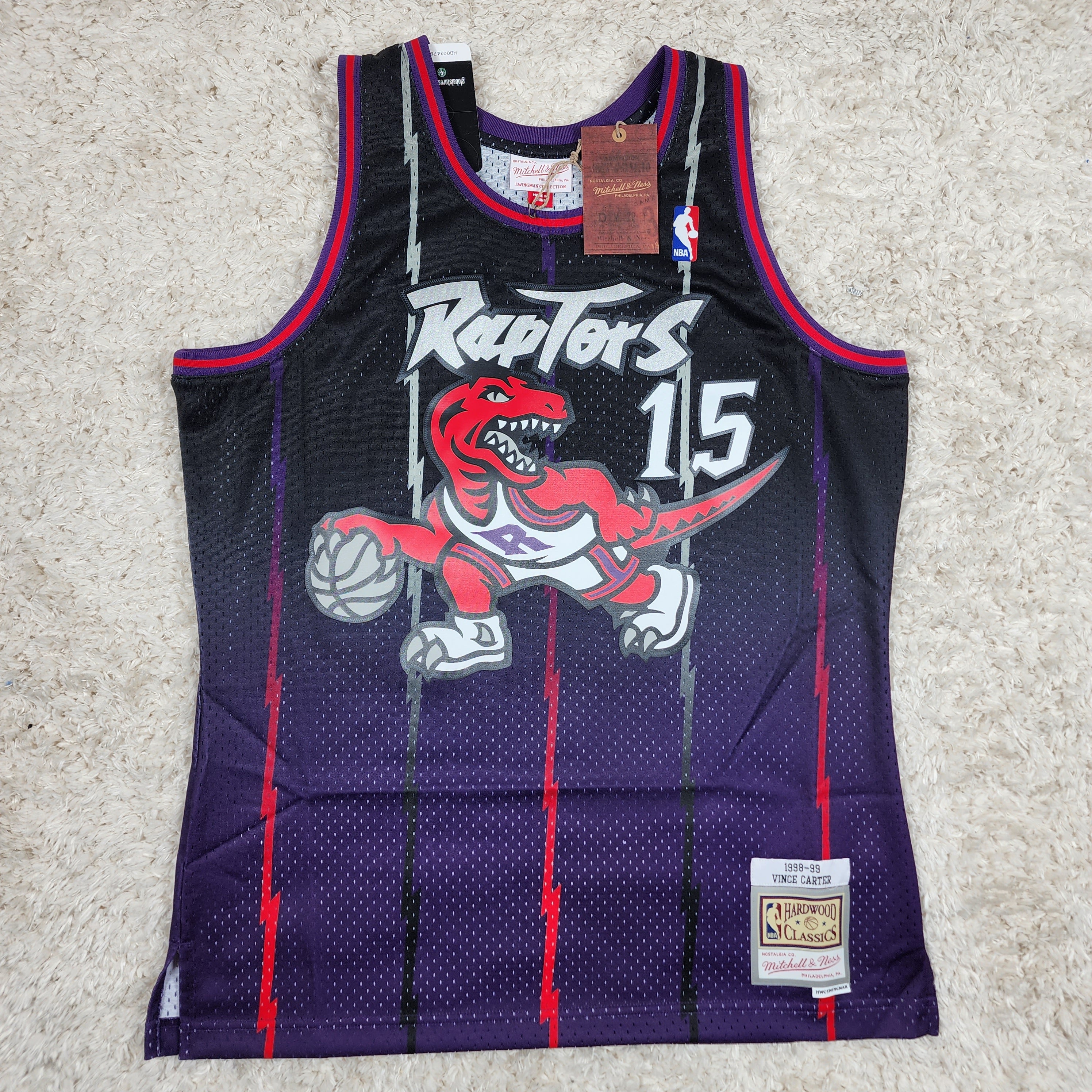 Vince Carter Toronto Raptors NBA Mitchell & Ness Men's Purple 1999