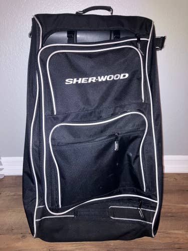 Sherwood Used Wheeled Tower Hockey Equipment Black Bag