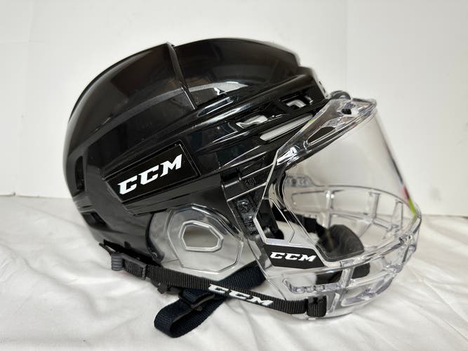 CCM Tacks 910 Helmet with FV1 Full Shield Black Large Mint