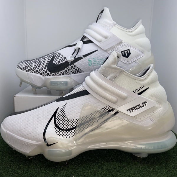 New Men's Size 10 High Top Metal Baseball Cleats Nike Force Zoom Trout 7 White