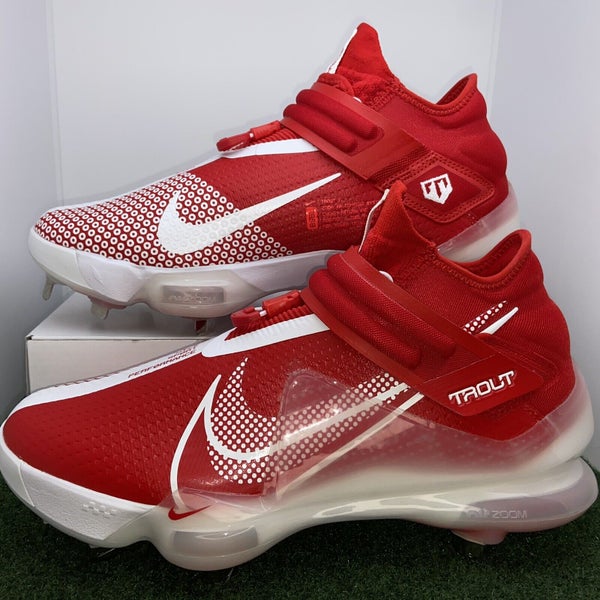 New Men's Size 9 High Top Metal Baseball Cleats Nike Force Zoom Trout 7 Red