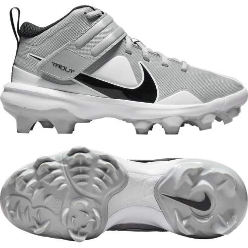 Gray New Adult Men's Size 12.5 (Women's 13.5) Molded Cleats Nike High Top Trout