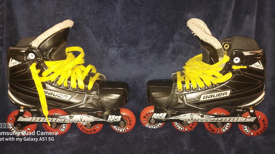 Senior Used Bauer Supreme S190 Roller Hockey Goalie Skates Regular Width Size 6