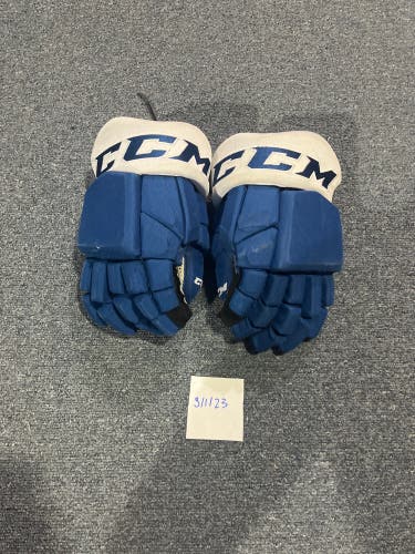 Game Used Blue CCM HGTKPP Pro Stock Gloves Colorado Avalanche Team Issued #57 14”