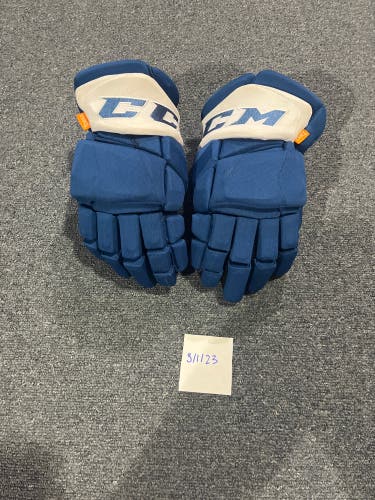 Game Used CCM HGPJSPP Pro Stock Gloves Colorado Avalanche Team Issued #86 14”