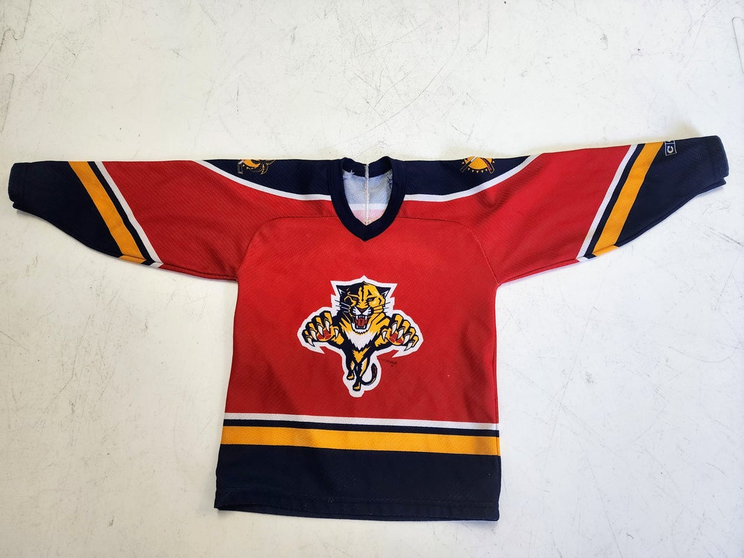 vintage 90s FLORIDA PANTHERS RED BLUE WILDCAT HOCKEY NHL CCM JERSEY LARGE L